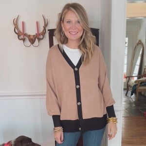 Amazon Women's Tan and Black Cardigan